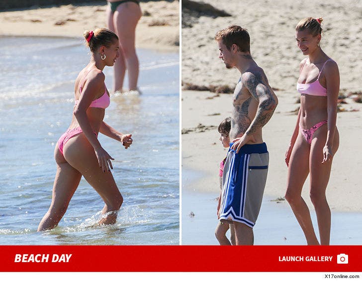 Justin Bieber and Wife Hailey Baldwin Hit the Beach