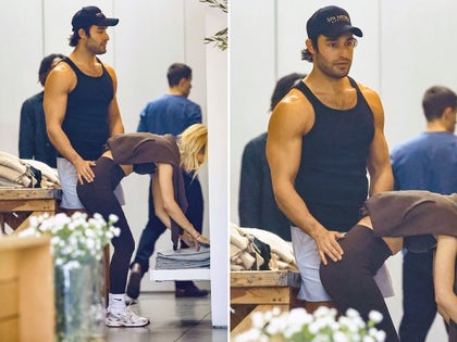 Sam Asghari Grabbing His Girlfriend's Hips