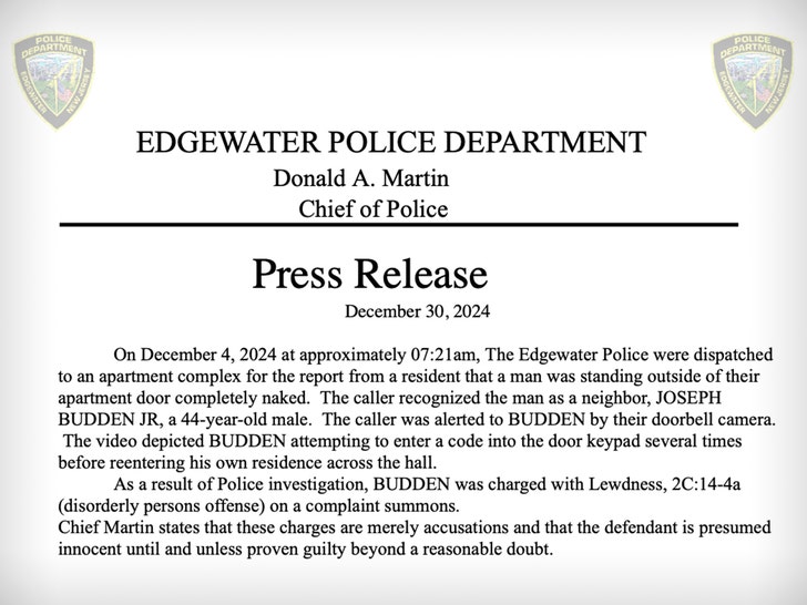 joe budden edgewater police department press release