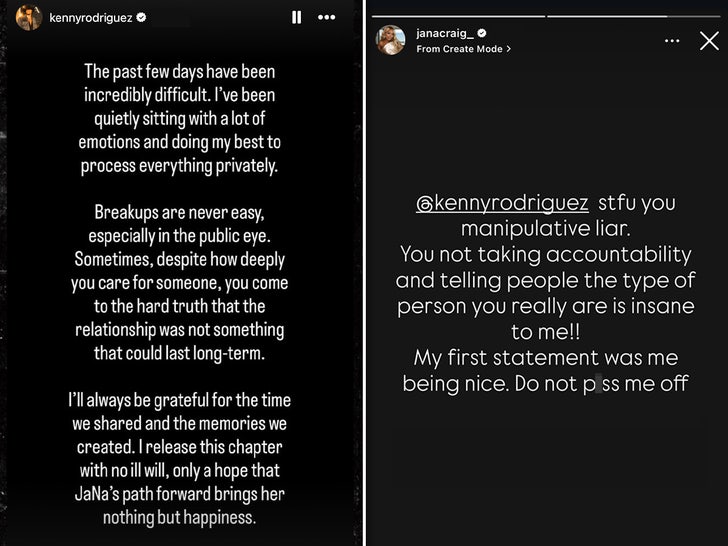 kenny rodriguez jana craig split instagram