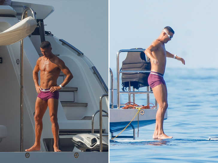 Cristiano Ronaldo Strips Down on Yacht in Mallorca