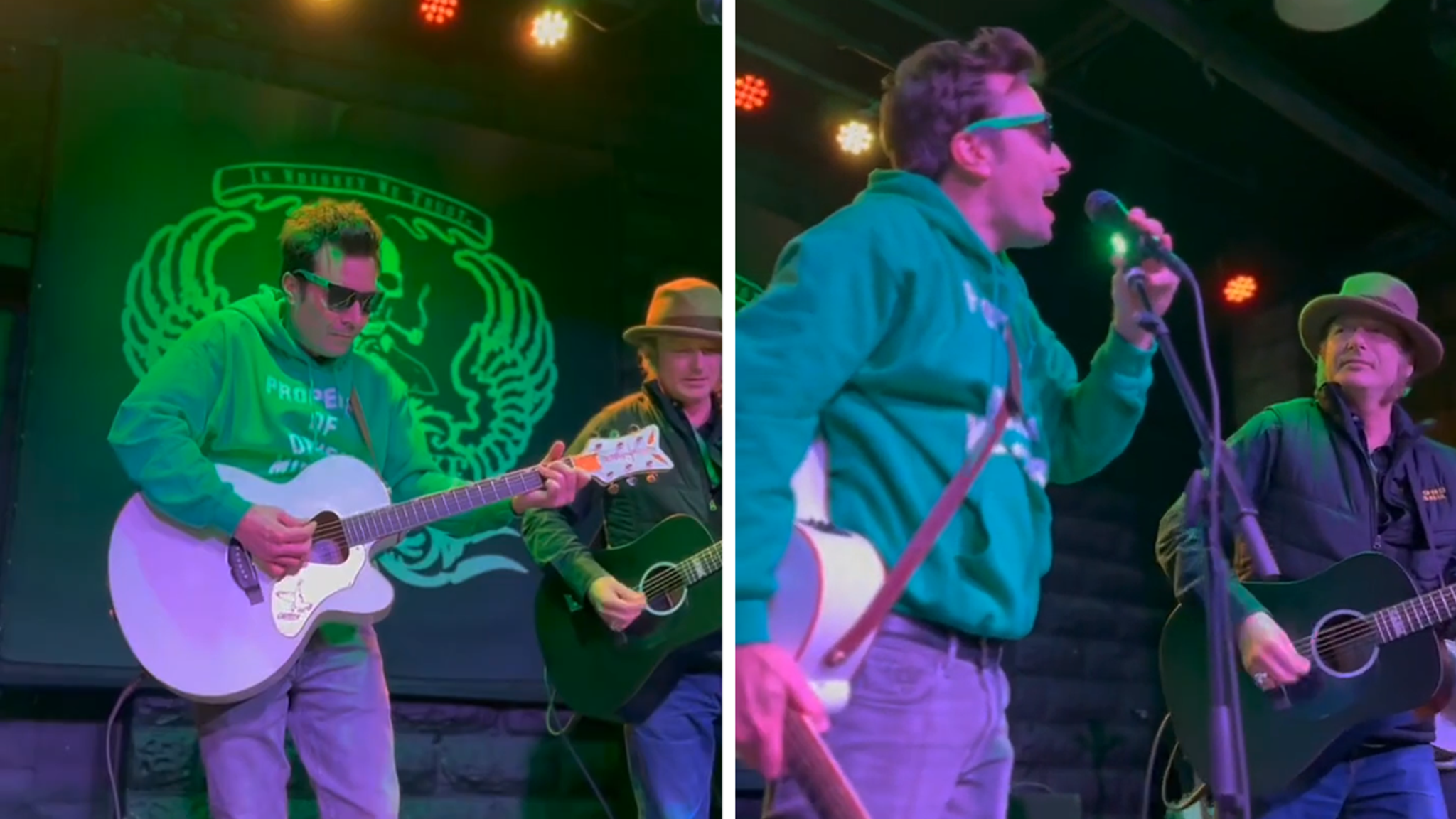 Jimmy Fallon actúa con una banda local de Nueva York en el bar el Día de San Patricio