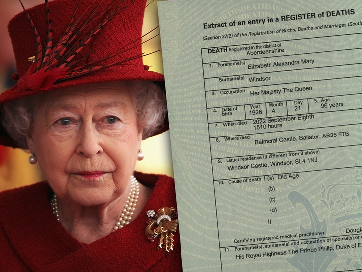 Queen Elizabeth's Death Certificate Says Monarch Died from 'Old Age'