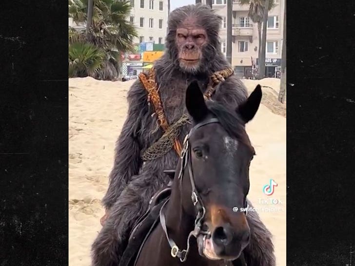 Les « singes » se rendent à Venice Beach à cheval pour la nouvelle promotion « La Planète des singes »