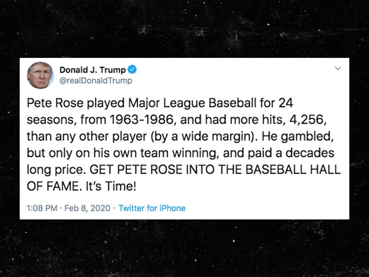 Donald Trump says it's time to put Pete Rose in the Hall of Fame