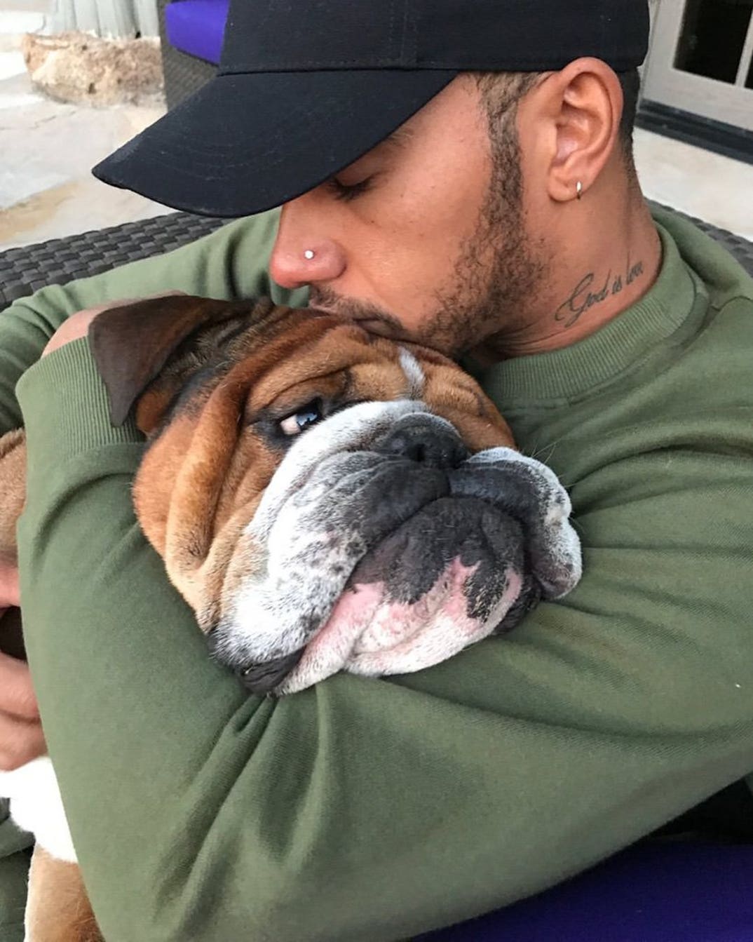 Lewis Hamilton And His Dog Roscoe 3