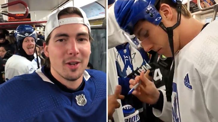 Imagine riding the subway to work on a totally normal morning ... and sharing your commute with the entire Toronto Maple Leafs roster!!!