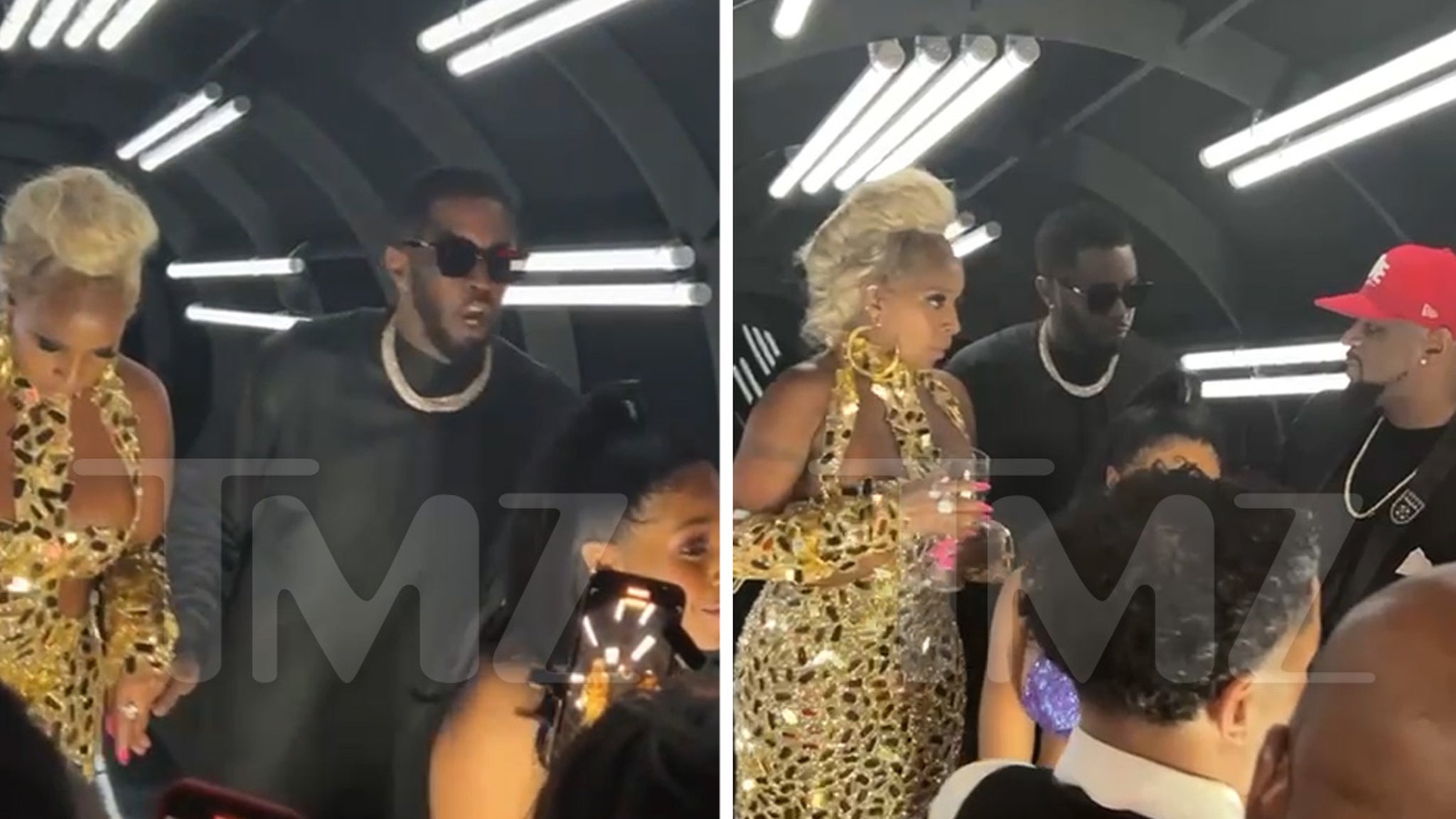 Diddy Shoots Video with Mary J. Blige and Yung Miami at BET After-party