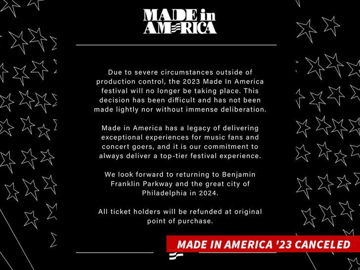 Made In America '23 Canceled