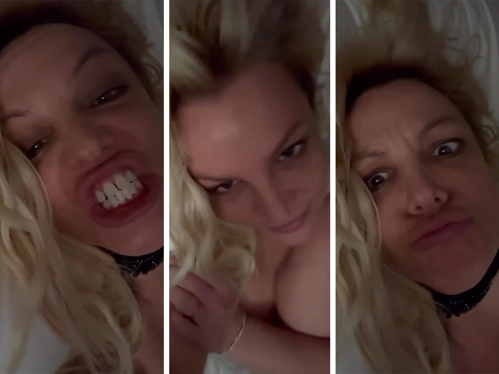 Britney Spears Makes Fish-Like Faces, Flaunts Breasts in New