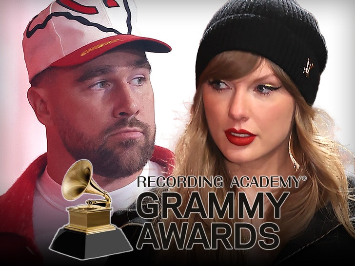 Travis Kelce Taylor Swift Grammys Main Getty