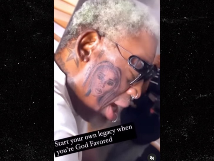 Dennis Rodman gets another tattoo of his girlfriend's face