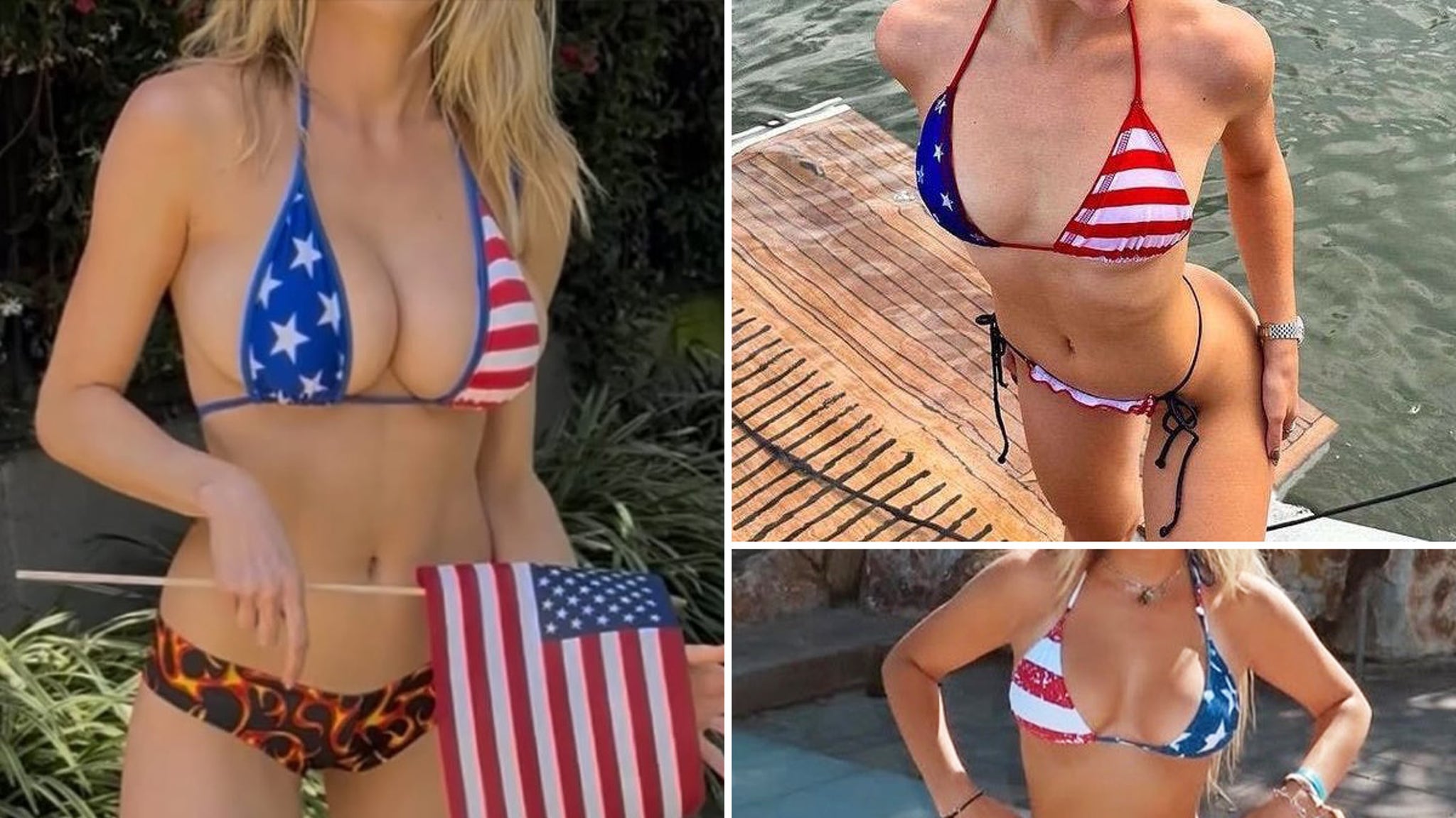 Stars Sizzle in Star-Spangled Swimwear!