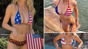 These independent women are kickin' off July 4th shenanigans in their on-theme bikinis, but can you guess who they are?! Check out the gallery below!