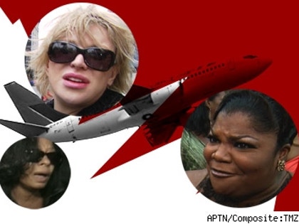 Composite of airplane, courtney love, monique, and diana ross