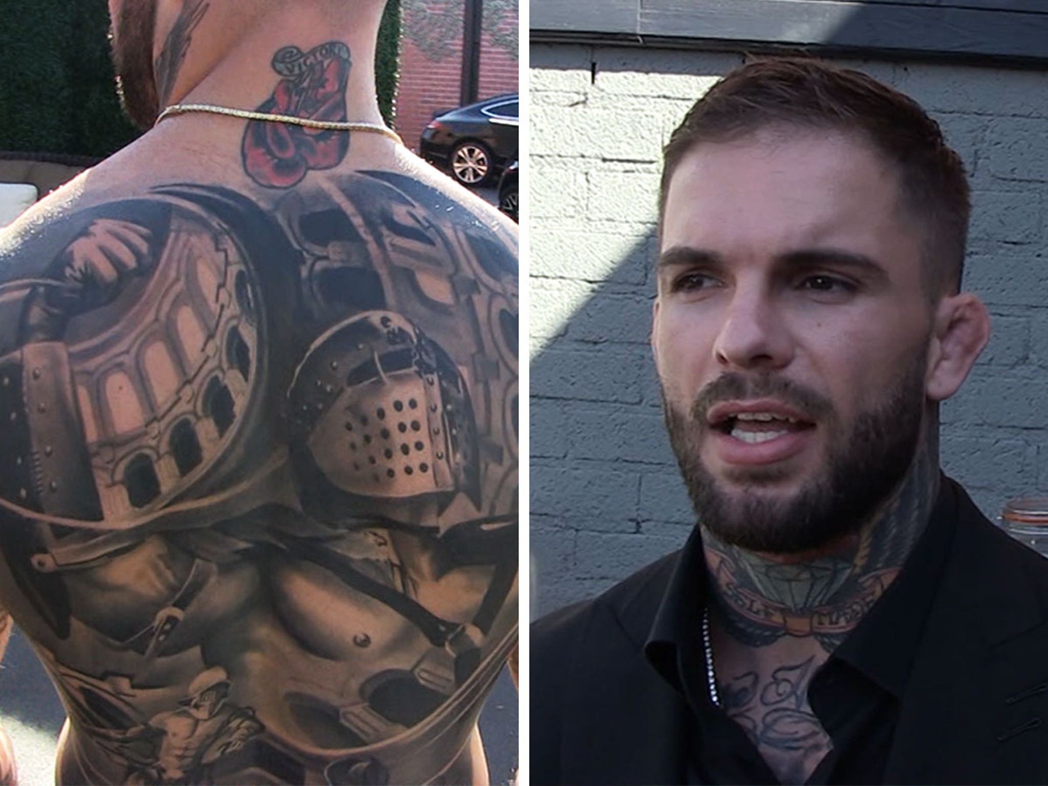 VIDEO Cody Garbrandt gets wifes face tattooed on his leg
