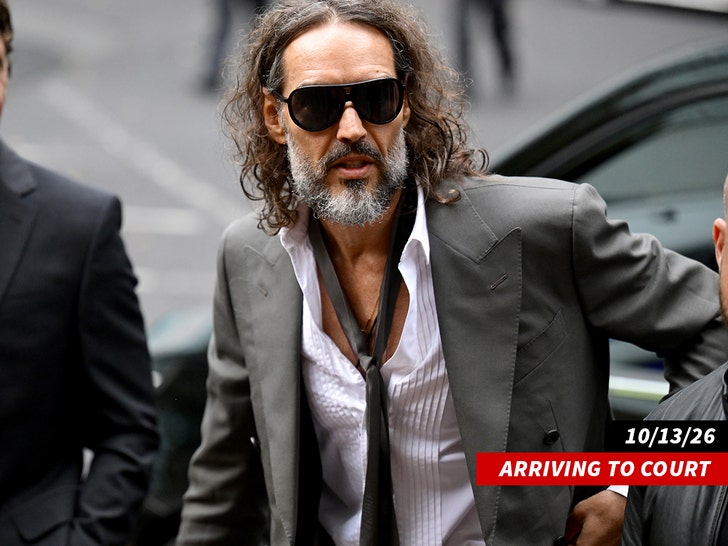 russel brand arrivving to court getty
