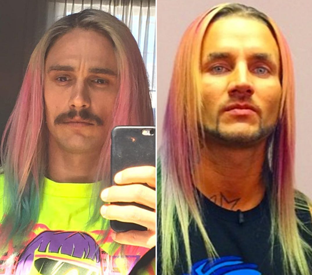 James Franco (38) vs. RiFF RAFF (34) for the mane event!