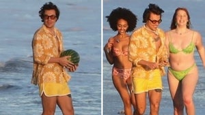 Harry Styles Tosses Watermelon with Models for New Music Video