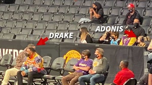 Drake Brings Adonis to Lakers Playoff Game but They Sit Separately