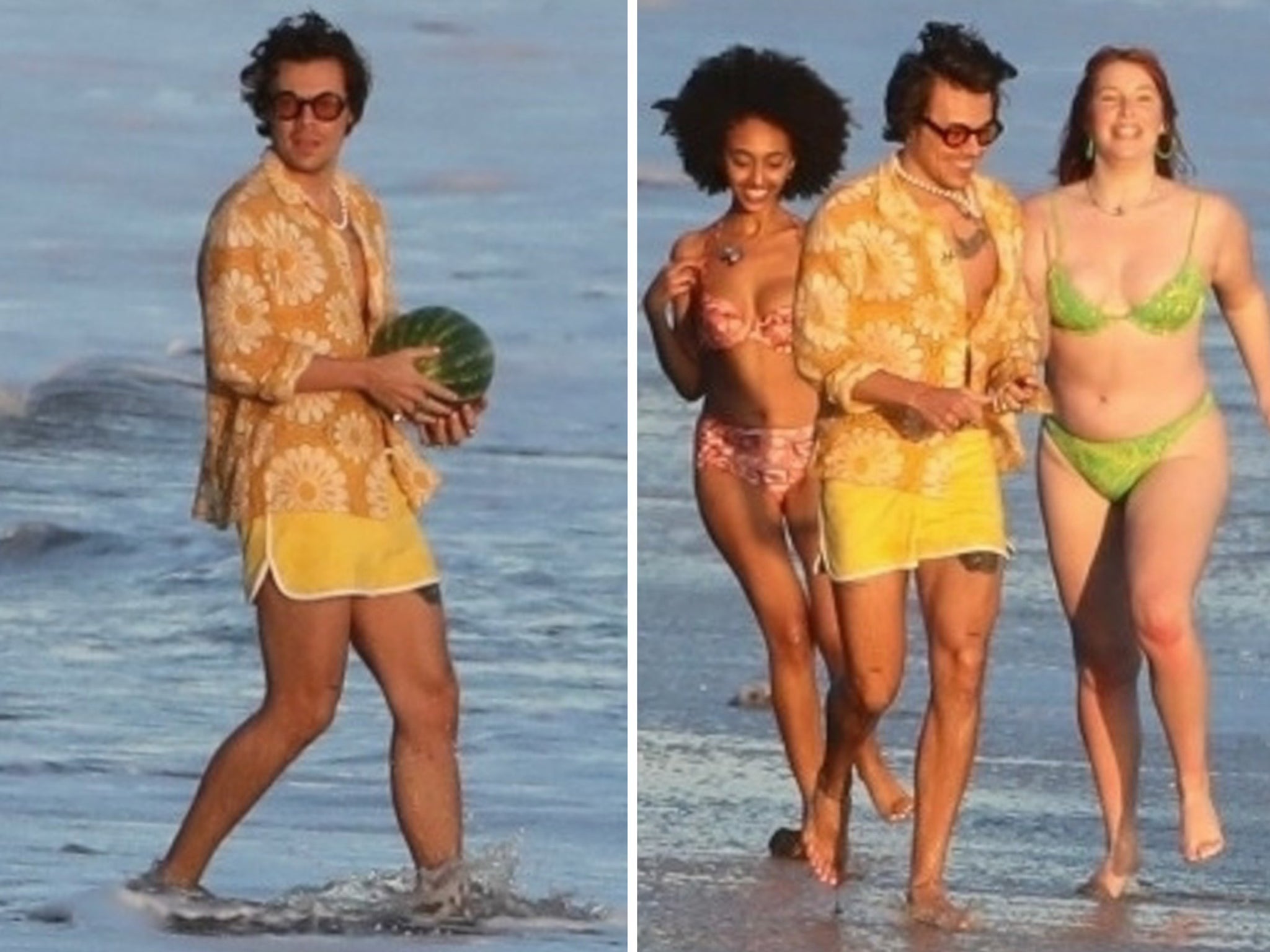 Harry Styles Tosses Watermelon With Models For New Music Video