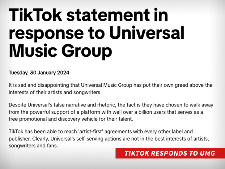 TikTok Responds To UMG