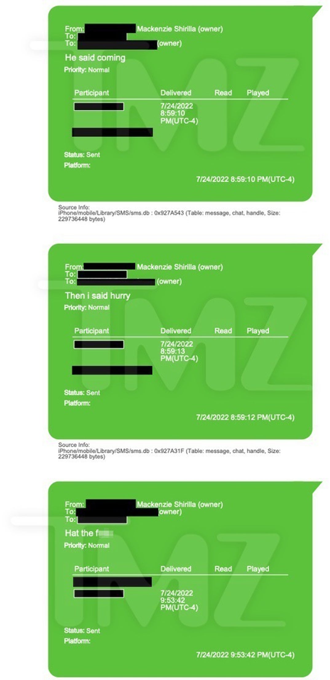 Mackeznie Shirilla Last Texts With Dominic Russo 8