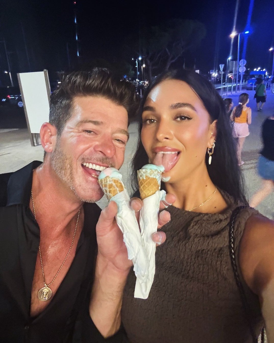 Robin Thicke and April Love Geary