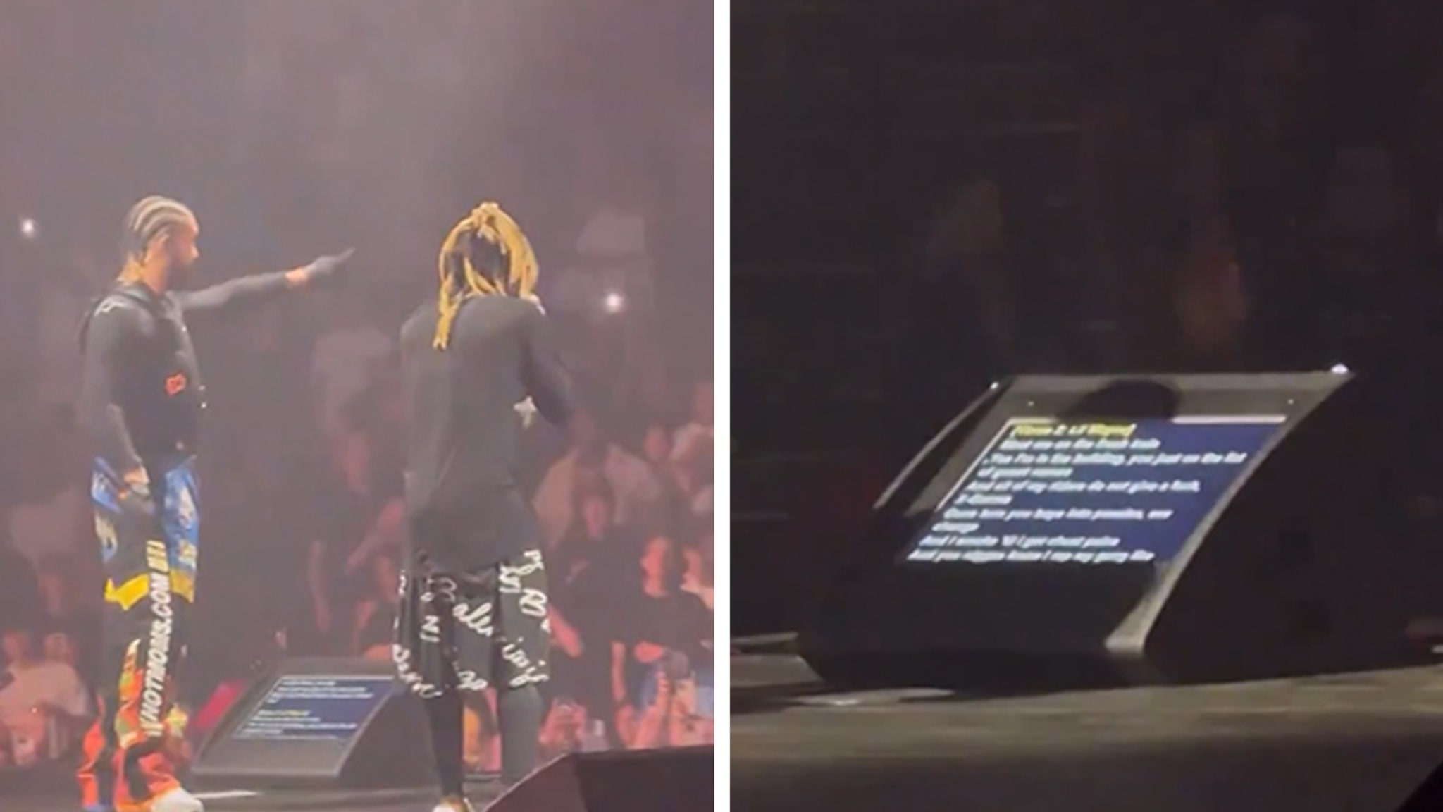 Drake and Lil Wayne Spotted Rapping Lyrics From Teleprompter On 'Blur' Tour #LilWayne