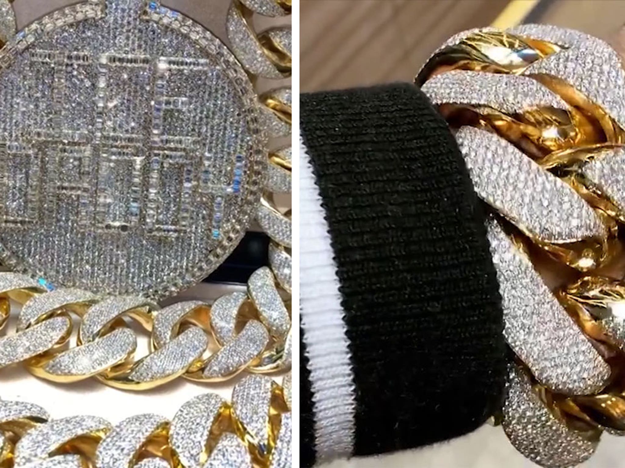 Gucci Wife Gifts Him 'Biggest' Cuban Chain & Pendant Set