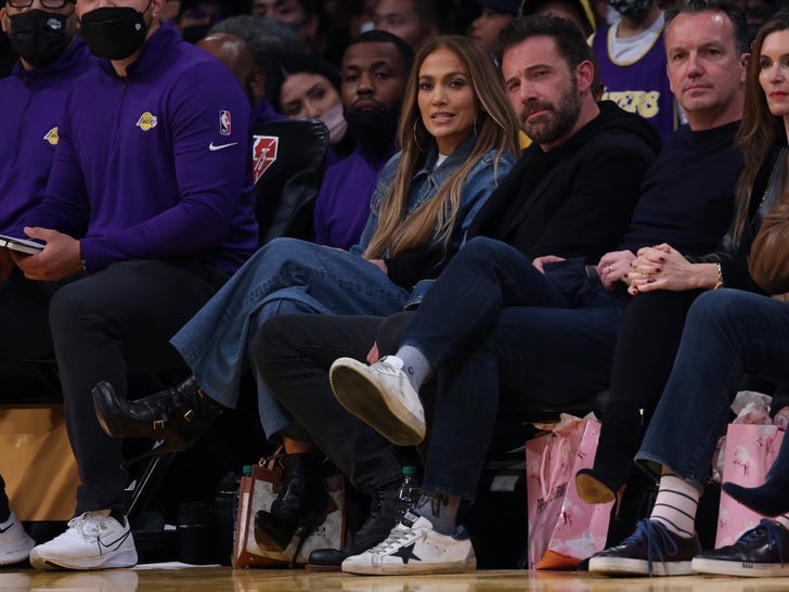 Ben Affleck and Jennifer Lopez -- Courtside At Lakers Game