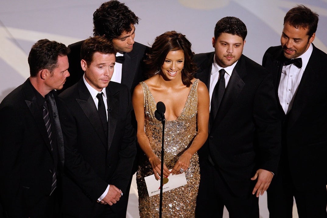 Eva Longoria and the cast of 'Entourage' present award -- 59th Annual Emmy Awards