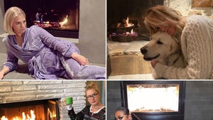 Stars Lounging By The Fire ... It's Lit!