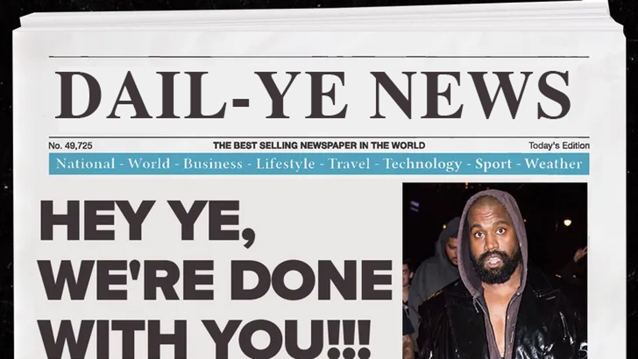Kanye West 的律师希望在报纸上刊登广告，称他们正在撤案