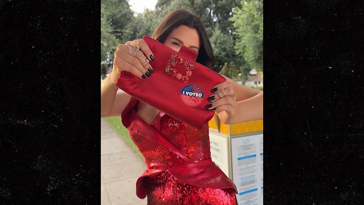 Selena Gomez Votes On Her Way to TV Premiere in L.A., Video Shows