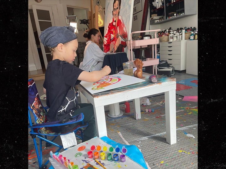 Drake's Son Adonis Shows Off Artistic Skills Painting with Mom.jpg