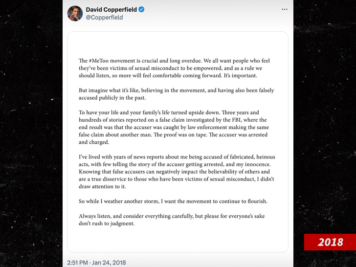 David Copperfield new tweet on meetoo.