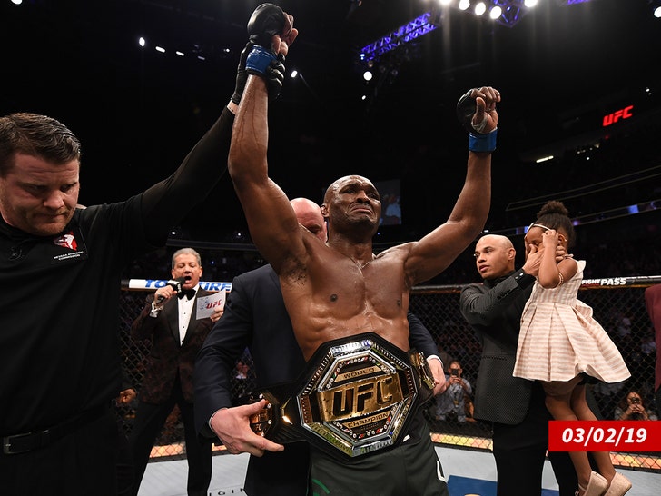 Kamaru Usman of Nigeria reacts to his win getty