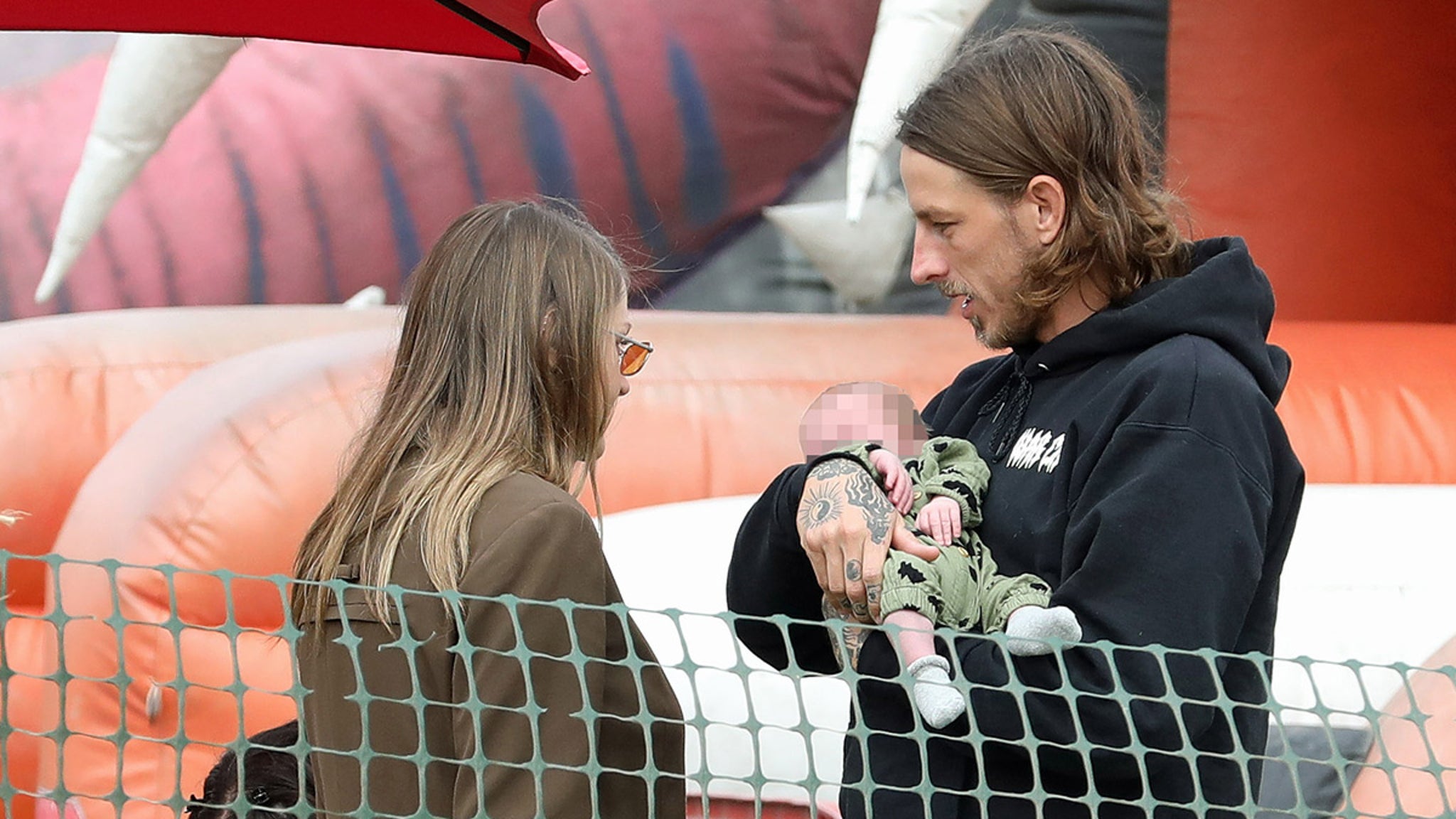 Frances Bean Cobain and Riley Hawk Take Newborn Son to Pumpkin Patch