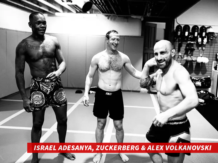 Israel Adesanya, Zuckerberg and Alex Volkanovski