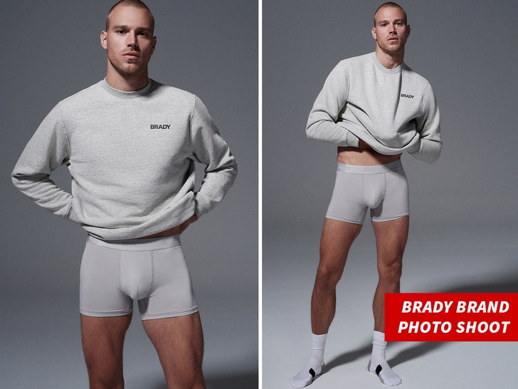Rob Gronkowski models wearing Tom Brady's underwear