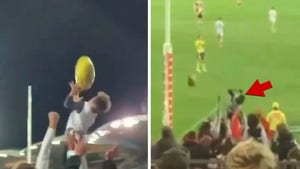 AFL Star Drills 5-Year-Old Fan In Face With Long Kick, But He's OK!