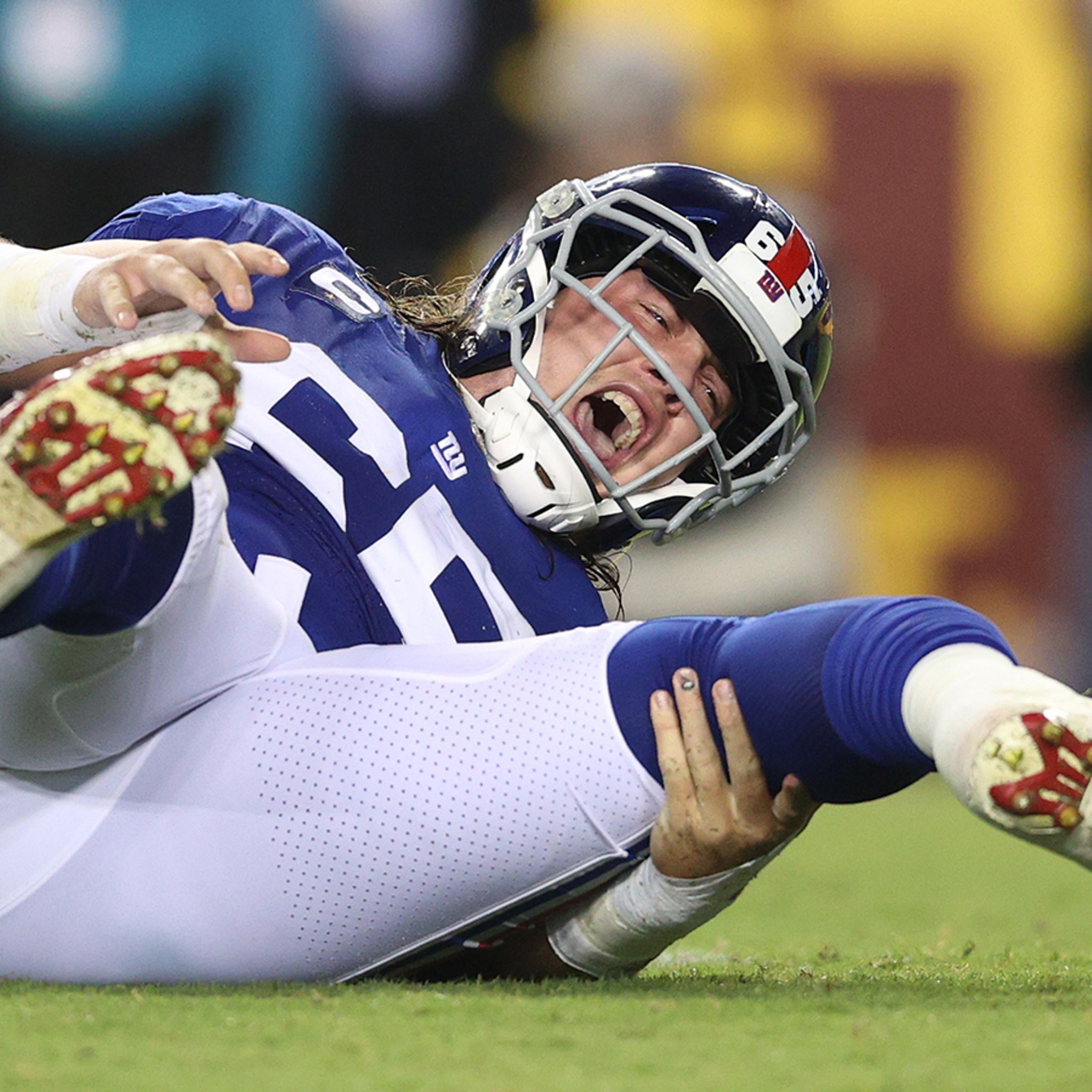 NY Giants' Nick Gates Suffers Gruesome Leg Injury, 'Snapped That S*** In  Half'