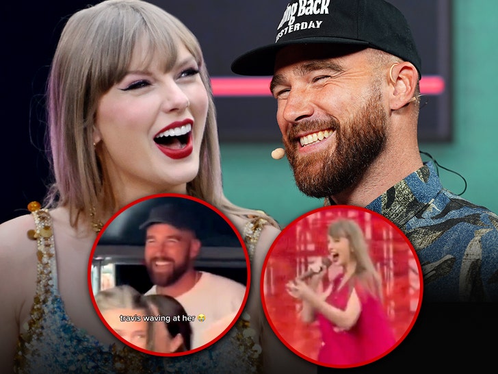 Taylor Swift and Travis Kelce at a surprise concert