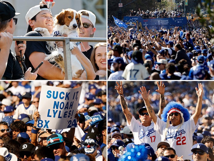 Fans Flood Parade Route For LA Dodgers World Series Celebration