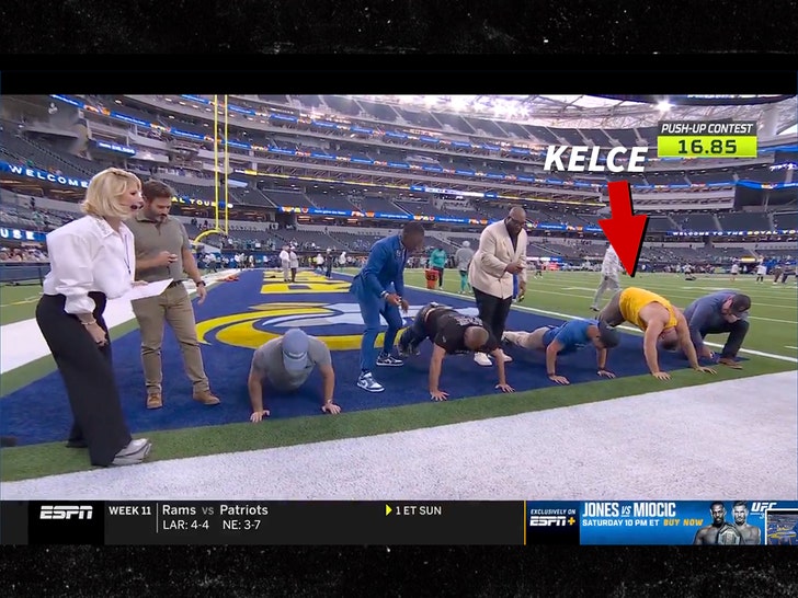 jason kelce with veterans pushup challenger insta 1