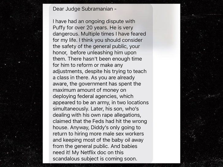 50 cent judge subramanian statement diddy insta 1