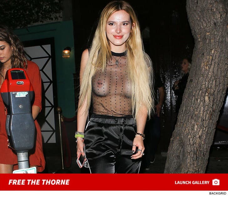Bella Thorne Goes Braless In A Completely Transparent-Top