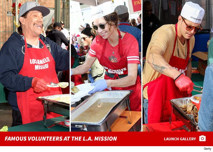 Stars Volunteering at the Los Angeles Mission