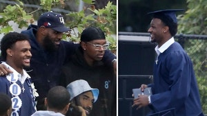 LeBron James Attends Bronny James' High School Graduation